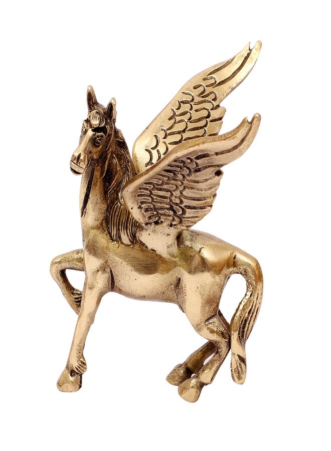 Two Moustaches Brass Flying Angel Horse Showpiece, Showpiece for Home Decor, Living Room Decor, Standard, Antique, Pack of 1 - Image 1